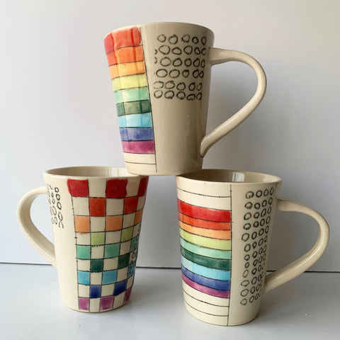 Heidi Fahrenbacher Rainbow Mugs