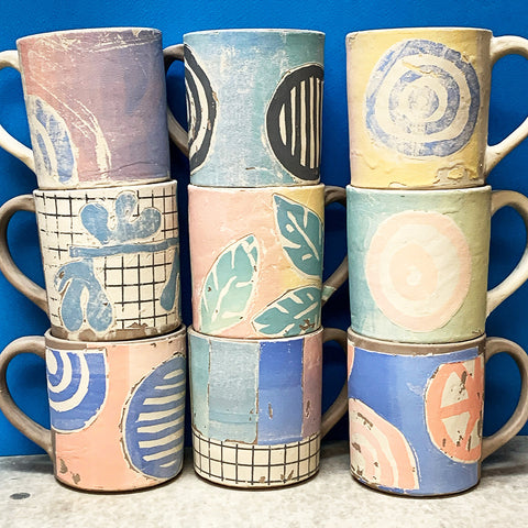 Image Transfer Mugs Heidi Fahrenbacher Bella Joy Pottery