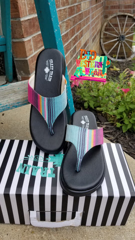 serape flip flops