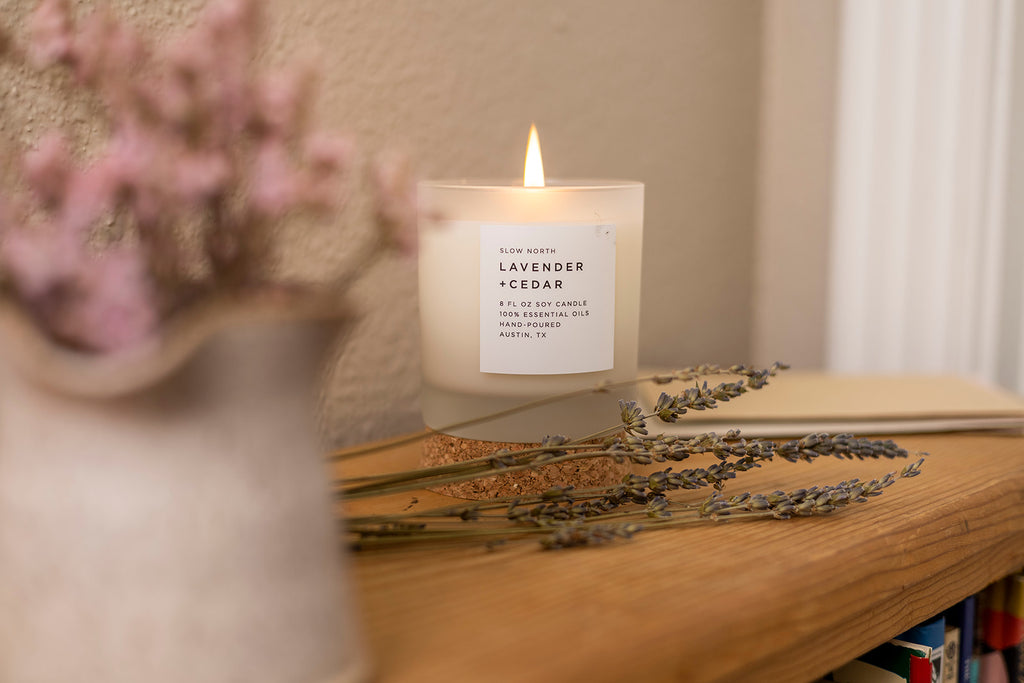 Lavender and Cedar Non Toxic Candle by Slow North