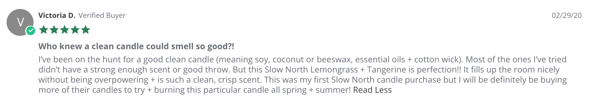 Review of Slow North's Non-Toxic Candles