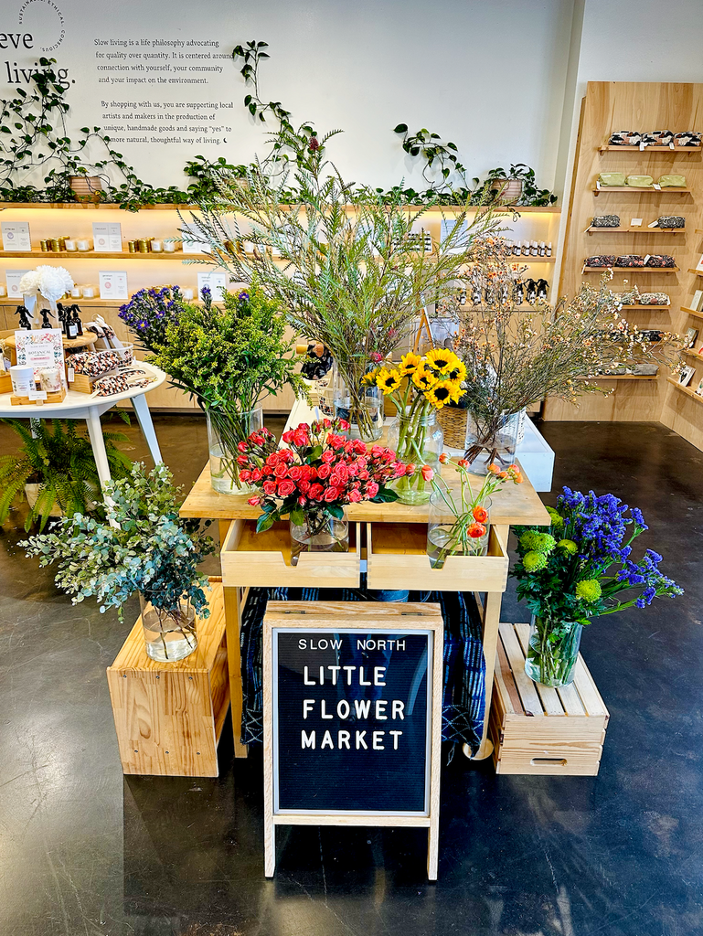 pop-up flower shop at slow north