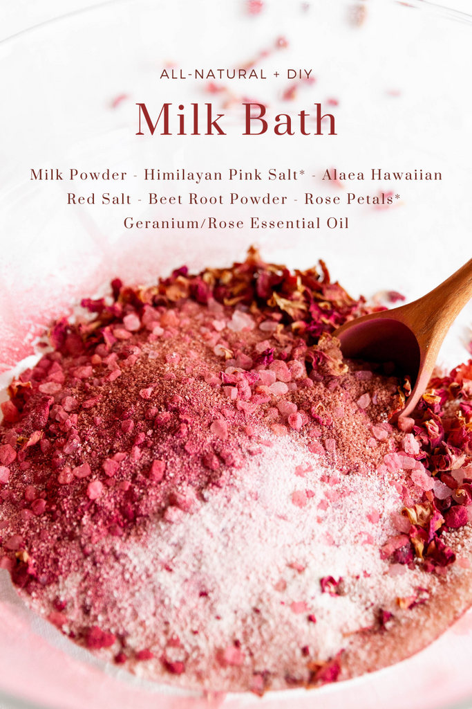 Homemade Milk Bath Recipe with Dried Red Rose Petals - Suburbia Unwrapped