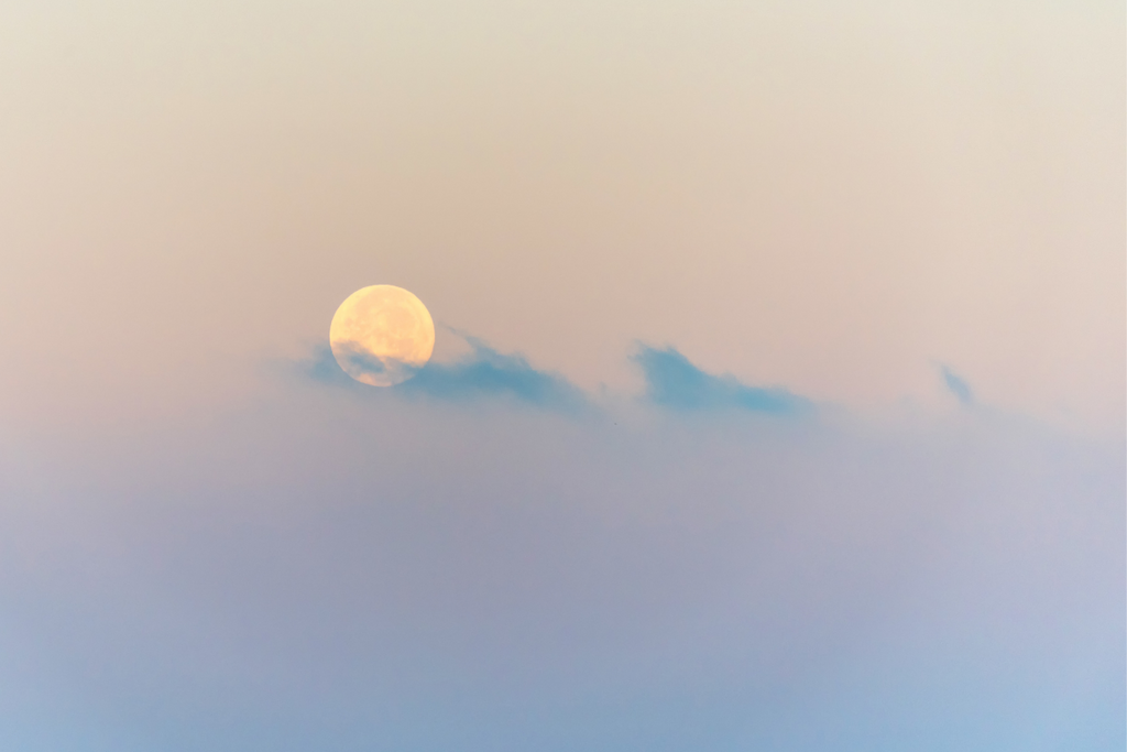 A full moon at dawn