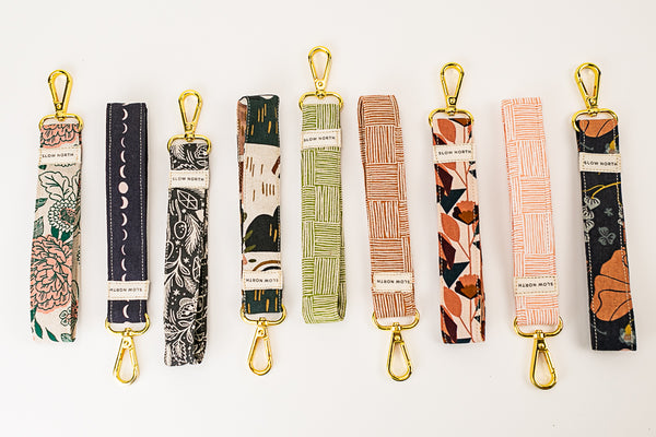 Slow North Upcycled Cotton Canvas Fabric Wristlet Keychains
