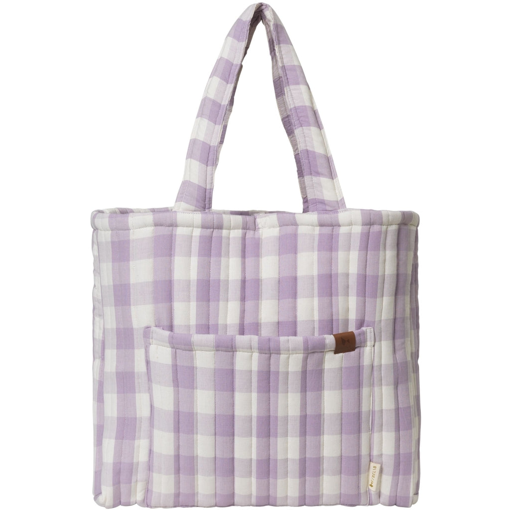 Fabelab Quilted Tote Bag - Lilac Checks Bags & Backpacks Lilac