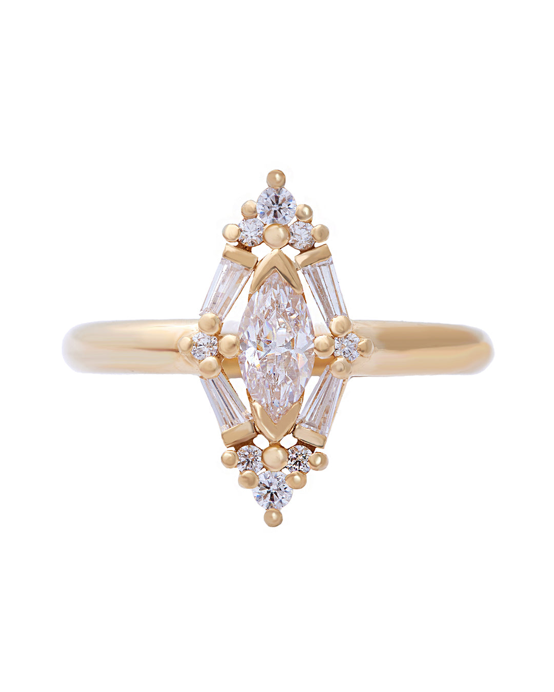 Evelyn Diamond Cluster Ring with Lab Grown Diamonds and Natural