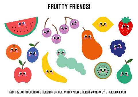 Stickiemail's Fruity Friends Free Printable