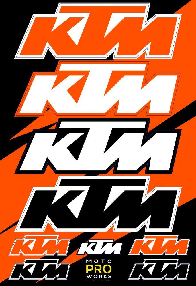 KTM Sticker Sheets - "Large logo" – MotoProWorks | Decals and Graphic kit