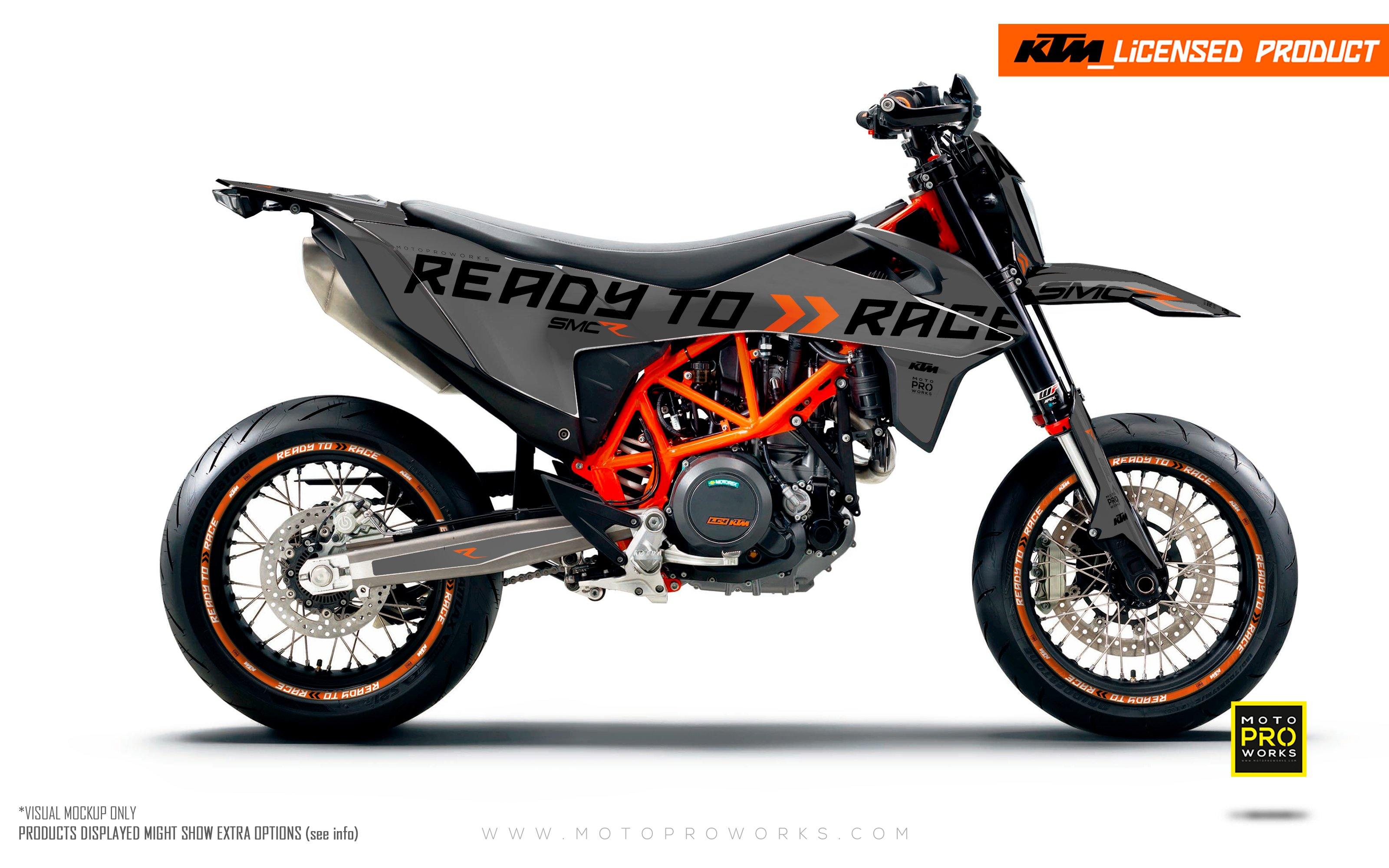 Ktm Graphic Kit 690 Smc R Ready2race Grey Motoproworks Decals And Bike Graphic Kit