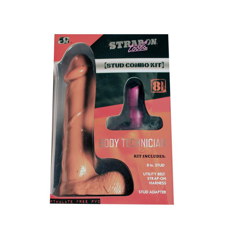 SI Strap On Tools Kit 8in Body Technician Caramel (Includes Dong and Harness)