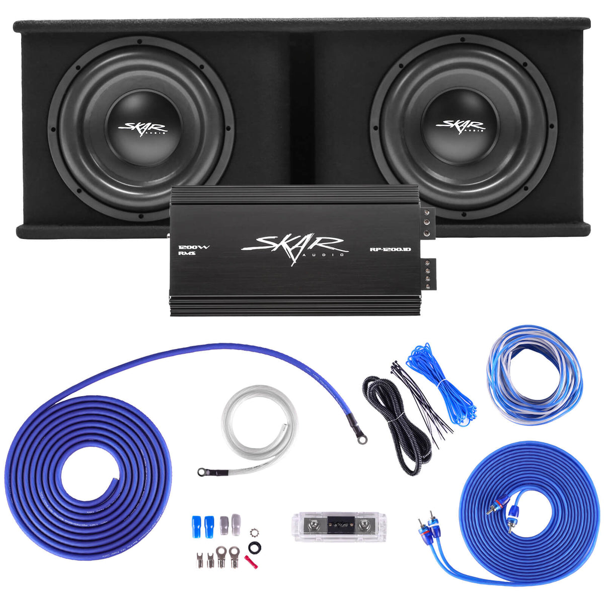 Skar Audio Dual 12" 2,400 Watt SDR Series Loaded Sub Box & Amplifier