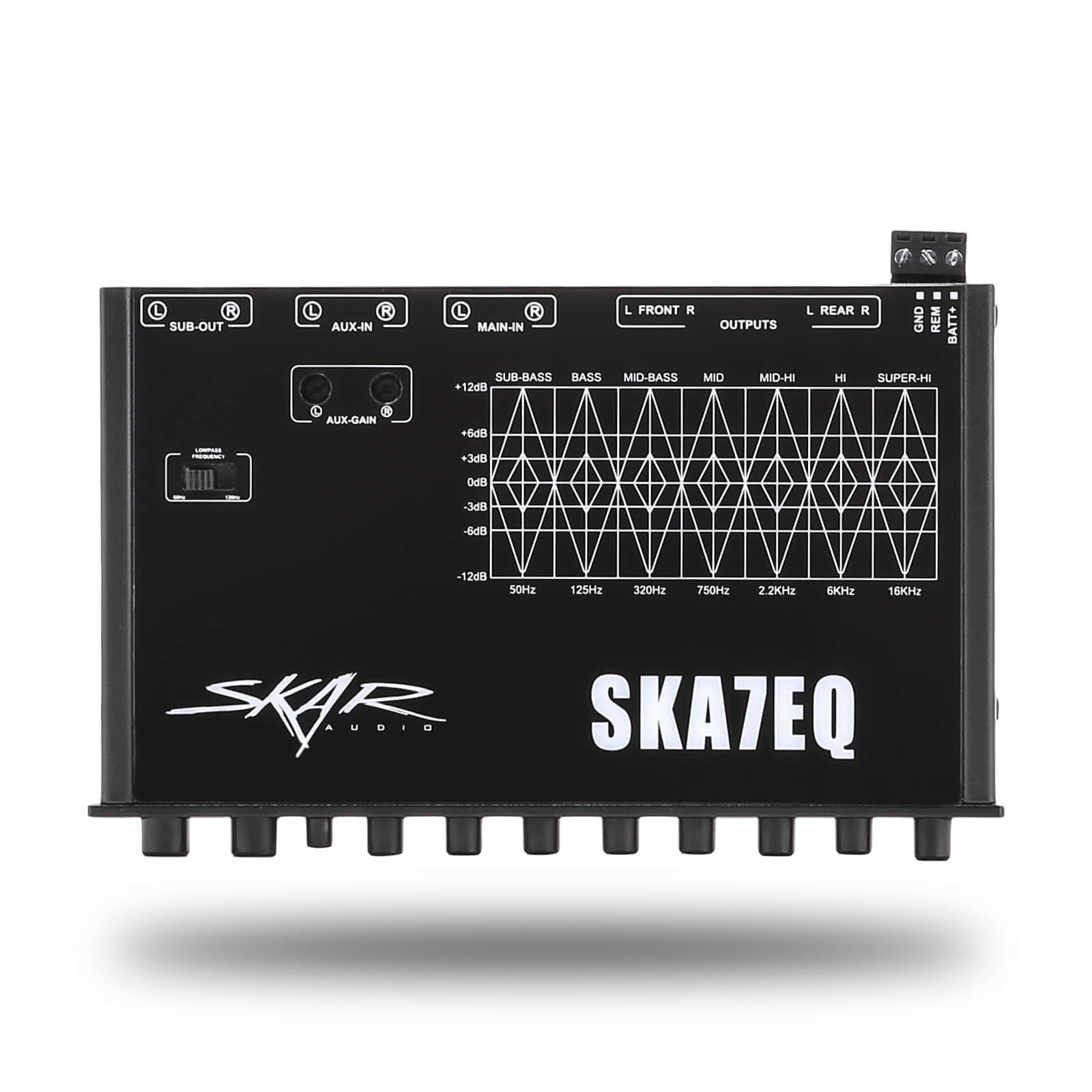 SKA7EQ 7 Band 1/2 DIN Car Audio PreAmp Graphic Equalizer Skar Audio
