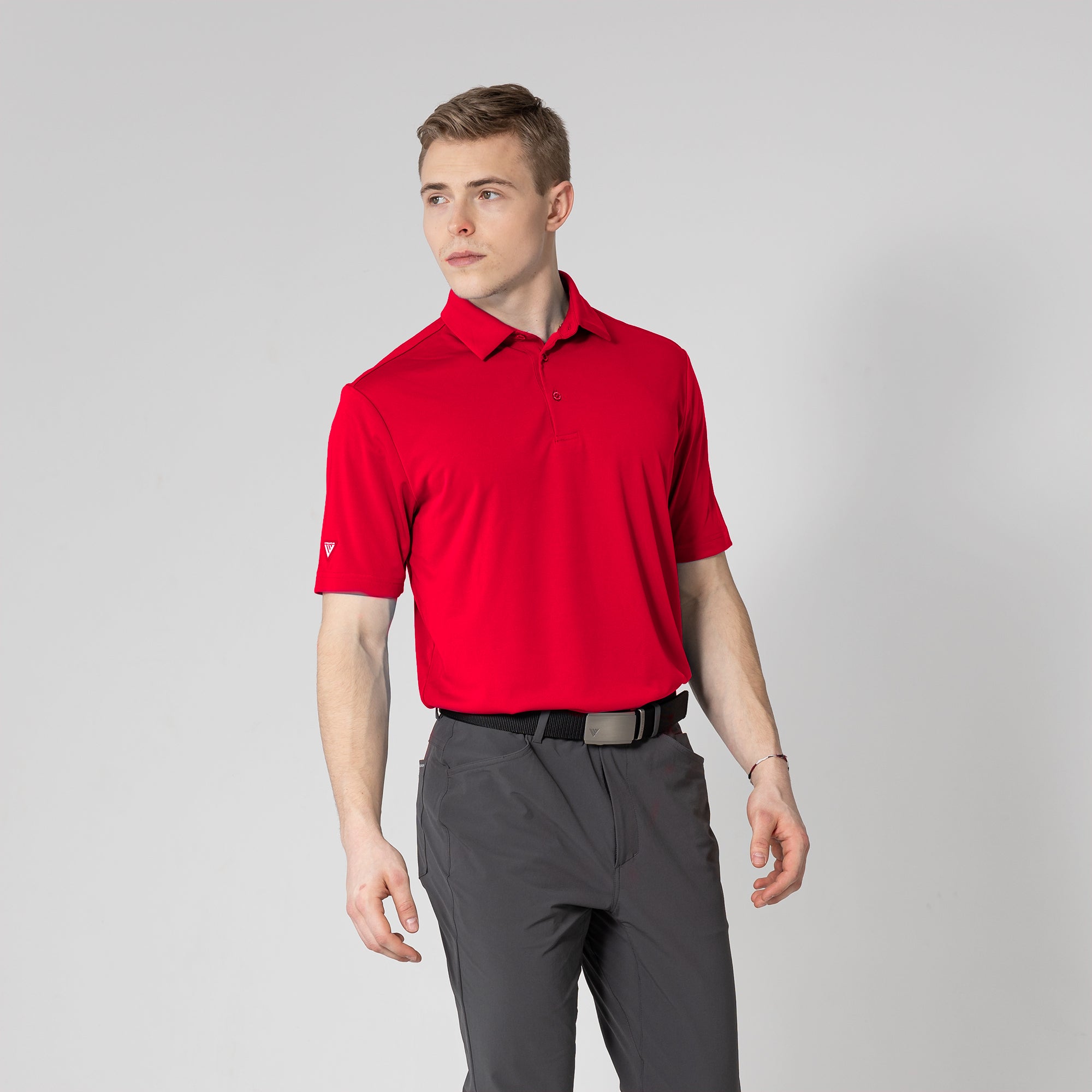 Levelwear Men's Washington Nationals Red Rival Insignia Core Polo