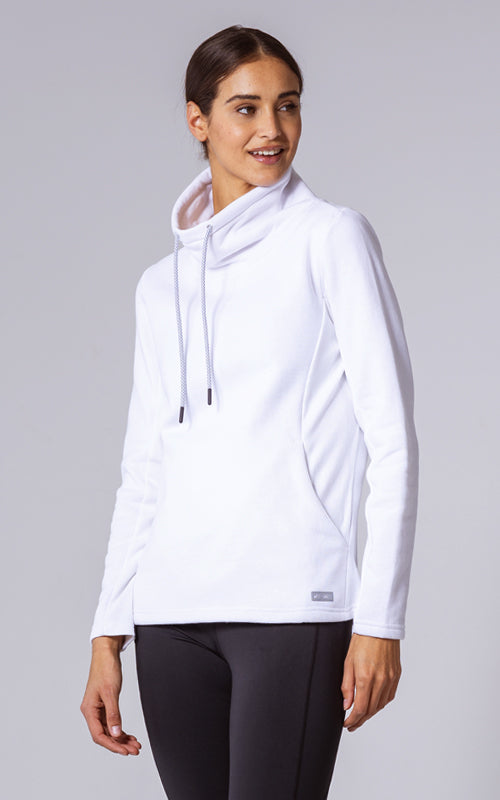 Women's Levelwear White Brooklyn Nets Loop Pullover Sweatshirt Size: Small