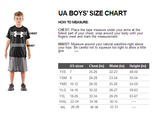 under armor kids sizes