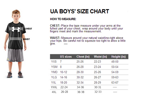 Under Armour Yxs Size Chart