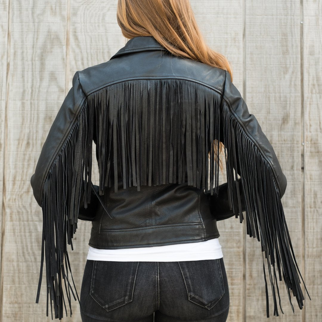First Mfg. Daisy Fringe Women's Leather Jacket | Town Moto | Canada ...