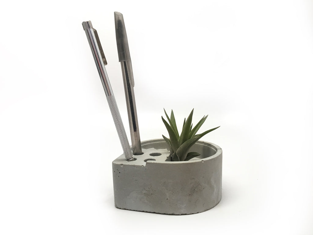 Concrete Spiral Stair Pen Holder Desk Organization Air Plant