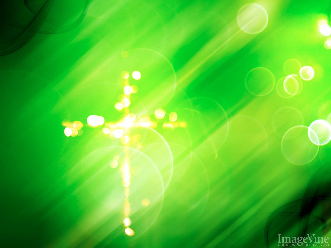 Cross in Lights Green