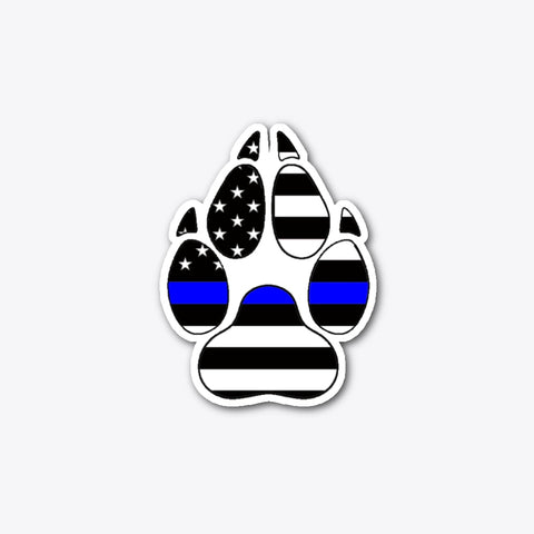 PinMart's Law Enforcement Thin Blue Line K9 Police Dog Paw Print Lapel Pin