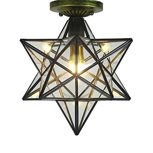 12 Inch Moravian Star Flush Mount Ceiling Light Fixture For