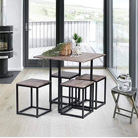 ASUUNY Dining Table Set, Dining Table & 4 Chairs, Compact ...