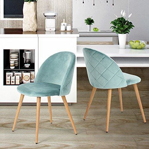 Coavas Dining Chairs Soft Seat And Back Velvet Living Room Chairs With Wooden Style Sturdy Metal Legs Kitchen Chairs For Dining Room Set Of 2 Aauq