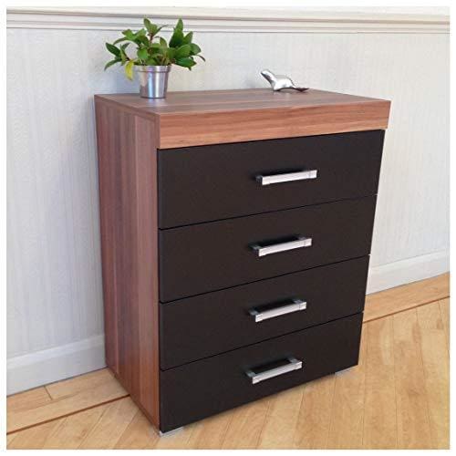 Drp Trading Black Walnut Chest Of Drawer 4 Draw Bedroom Furniture
