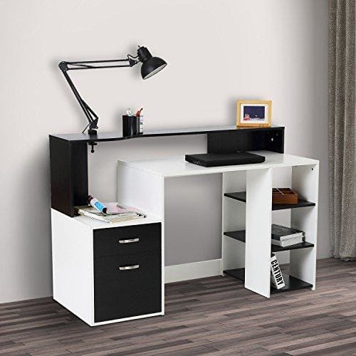 Homcom Wooden Computer Desk Pc Table Modern Home Office Writing