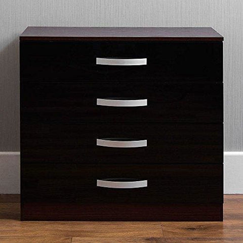 Home Discount Hulio High Gloss Chest Of Drawers Black