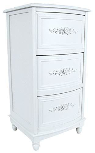 Middle England 67 5cm Shabby Chic White Chest Of 3 Drawers Cabinet