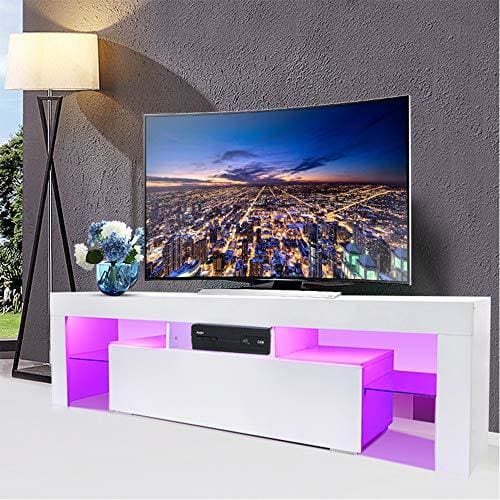 Modern 160cm Tv Stand Cabinet White Matt White High Gloss Media