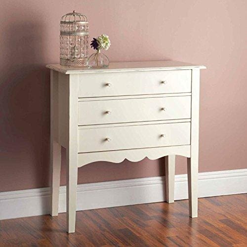 Taylor Brown Shabby Chic Chest Of Drawers 3 Drawer Chest White