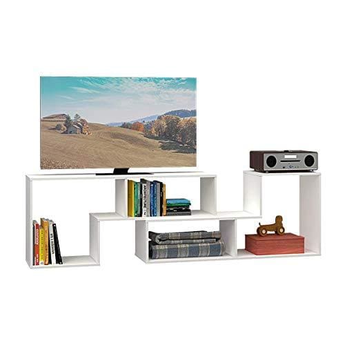 Tv Stand 2 Pieces Bookcase Media Console Cabinet For 22 60 Inch