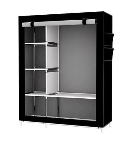Udear Portable Canvas Wardrobes Clothes Storage Shelves Storage