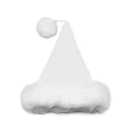White Velvet Plush Santa Hat – AbracadabraNYC