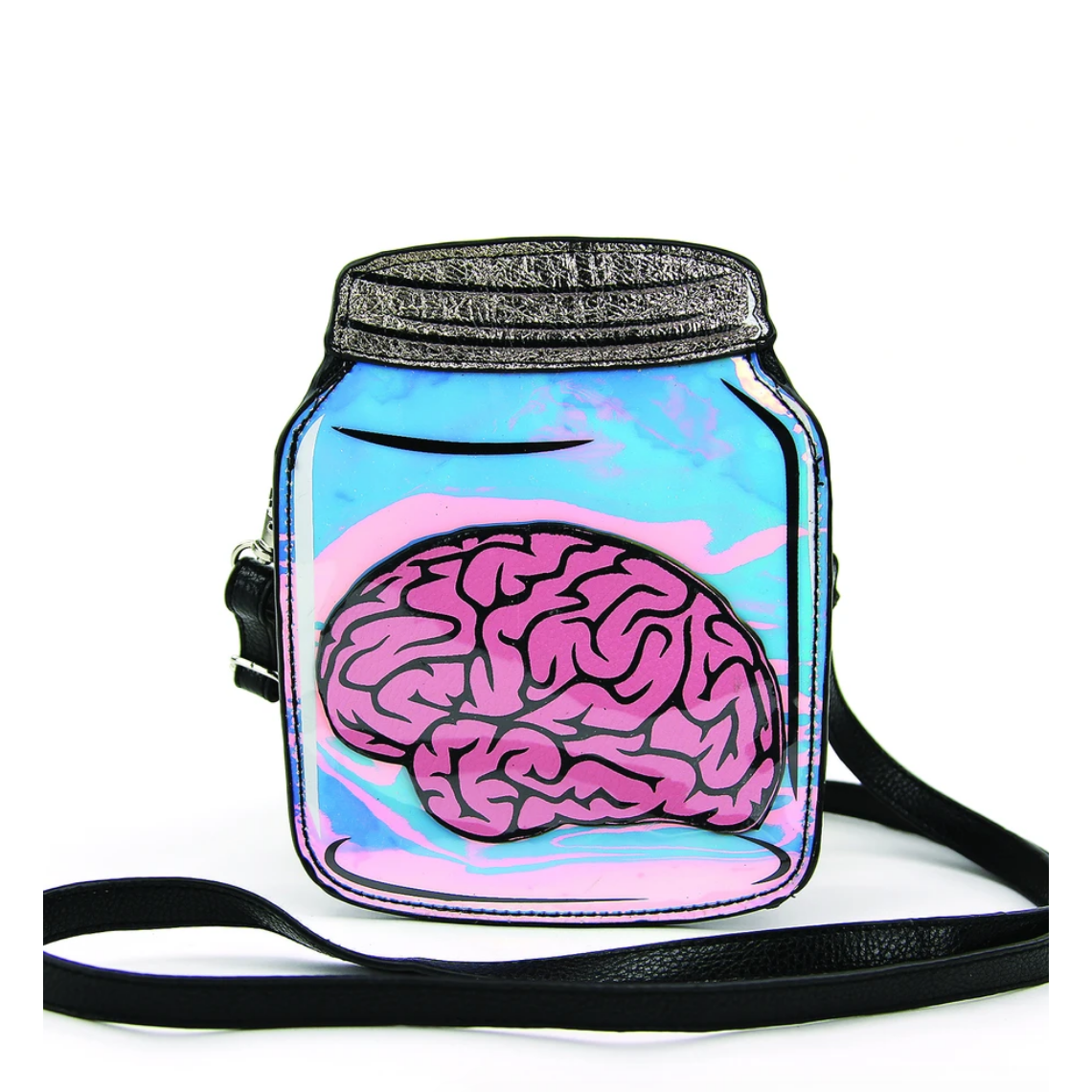 Brain In A Jar Crossbody Bag In Vinyl Material