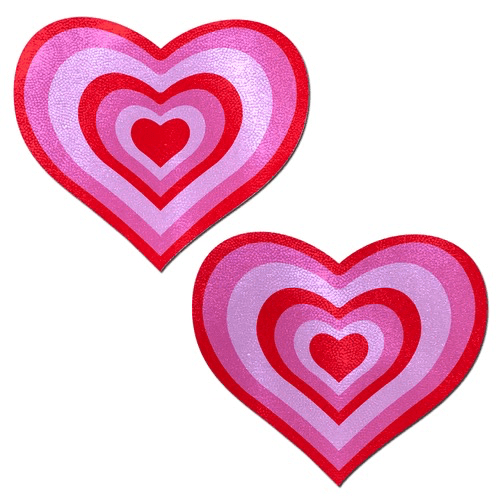 Red & Pink Radial Heart Nipple Pasties – AbracadabraNYC