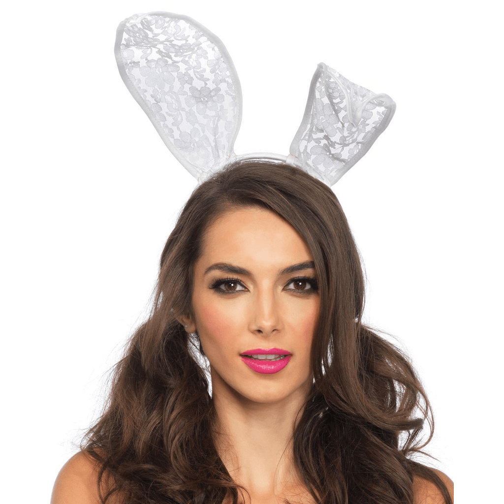 White Lace Bunny Ears Headband Abracadabranyc 8224