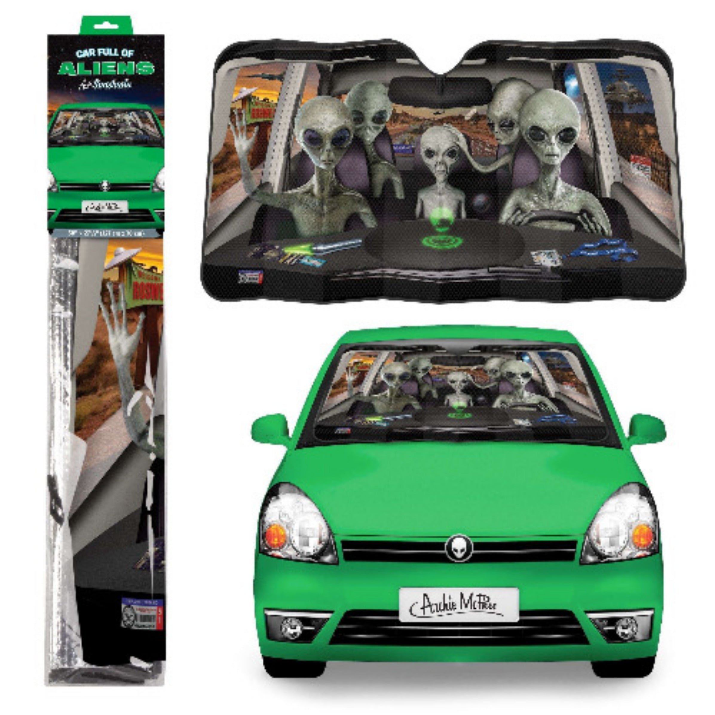 Car Full of Aliens Auto Sunshade