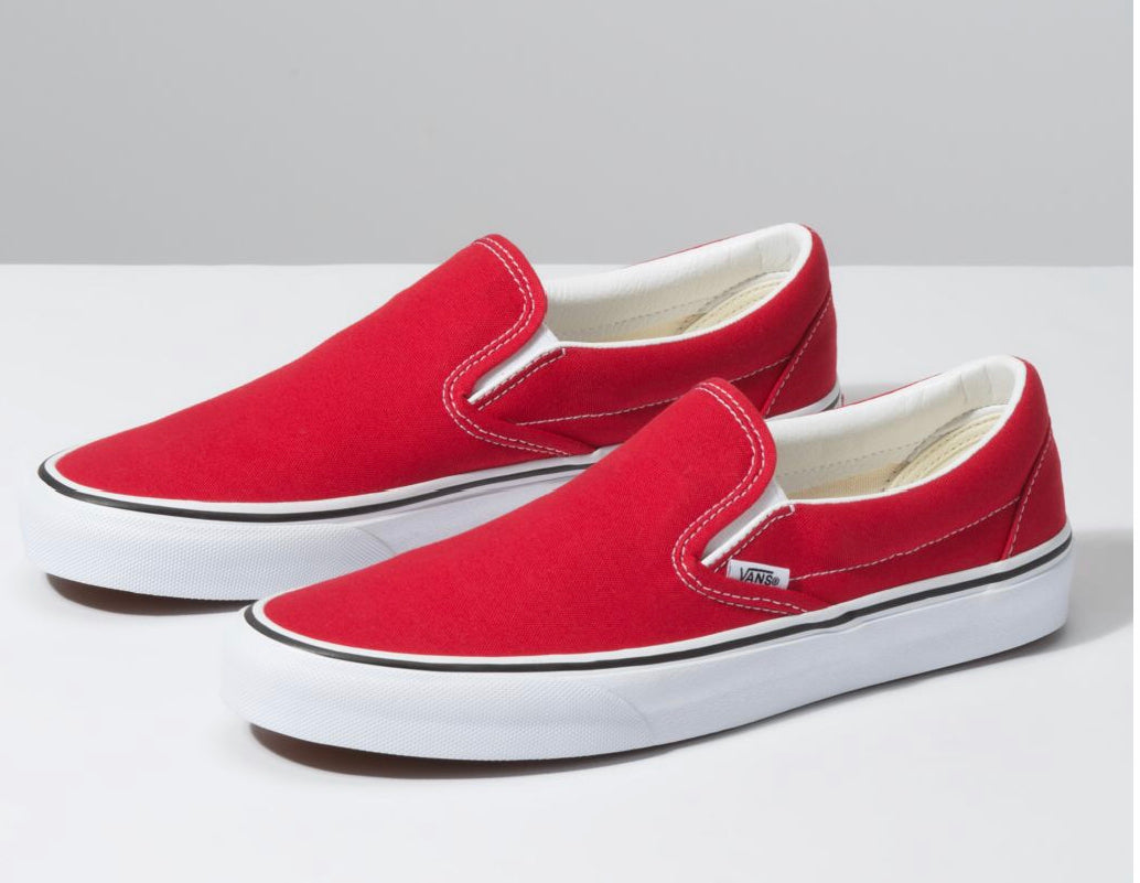 vans slip on racing red