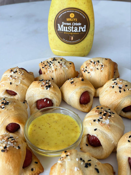 Everything Pigs in a Blanket with Hanley’s Sweet Creole Mustard