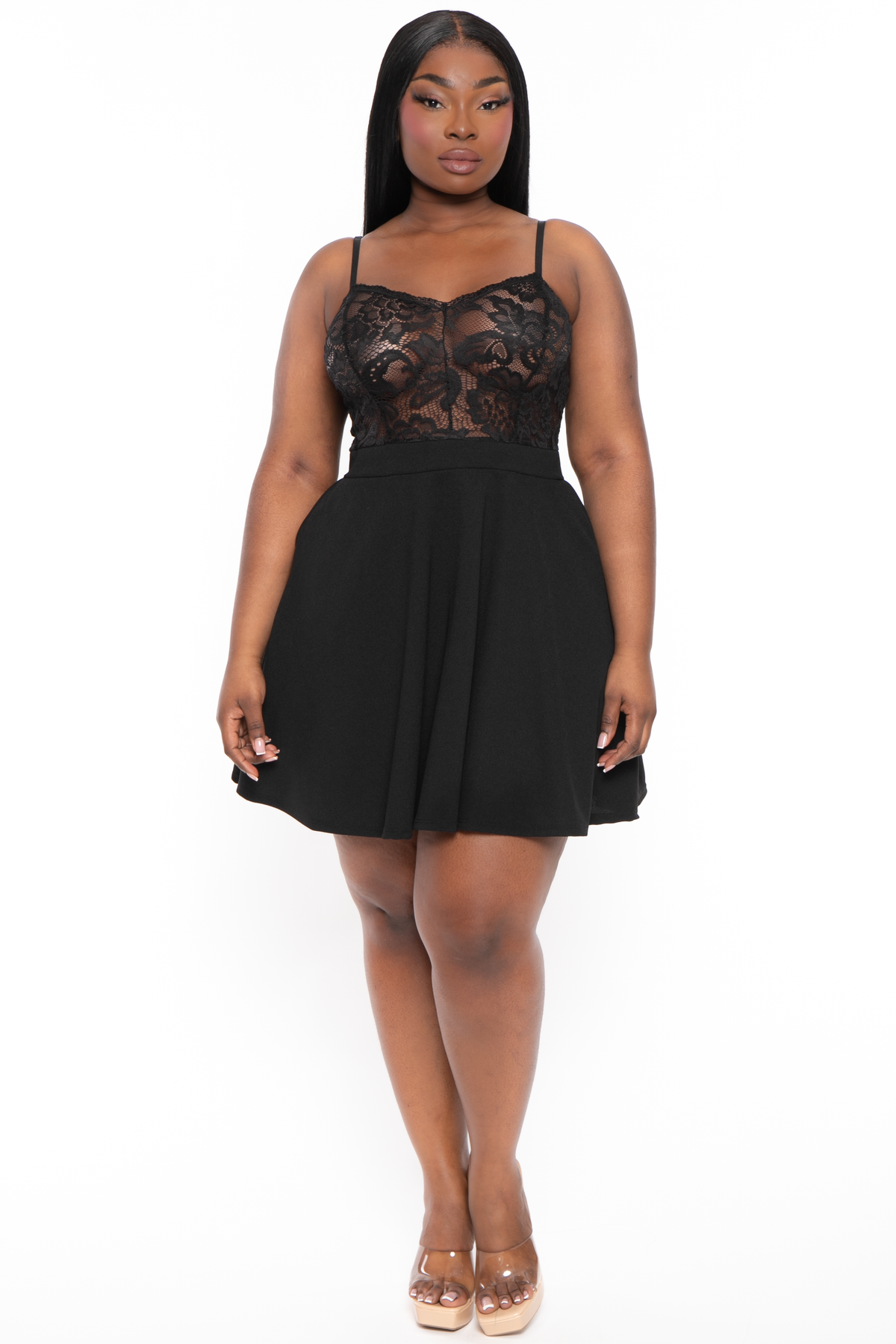 Monarch drivende barrikade Plus Size Cami Lace Top Dress - Black – Curvy Sense