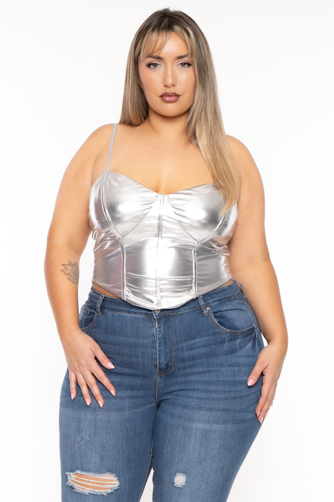 Plus Size Henna Metallic Corset Top - Gold – Curvy Sense