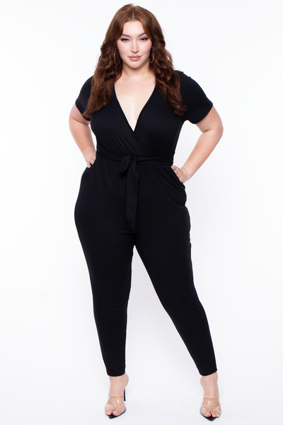 plus size alondra cross front jumpsuit black $ 55 00 take 30 % off ...