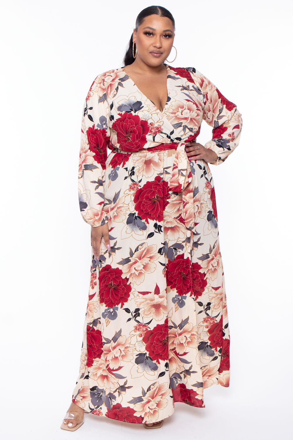 Plus Size Holly Floral Sheer Maxi Dress - – Curvy Sense