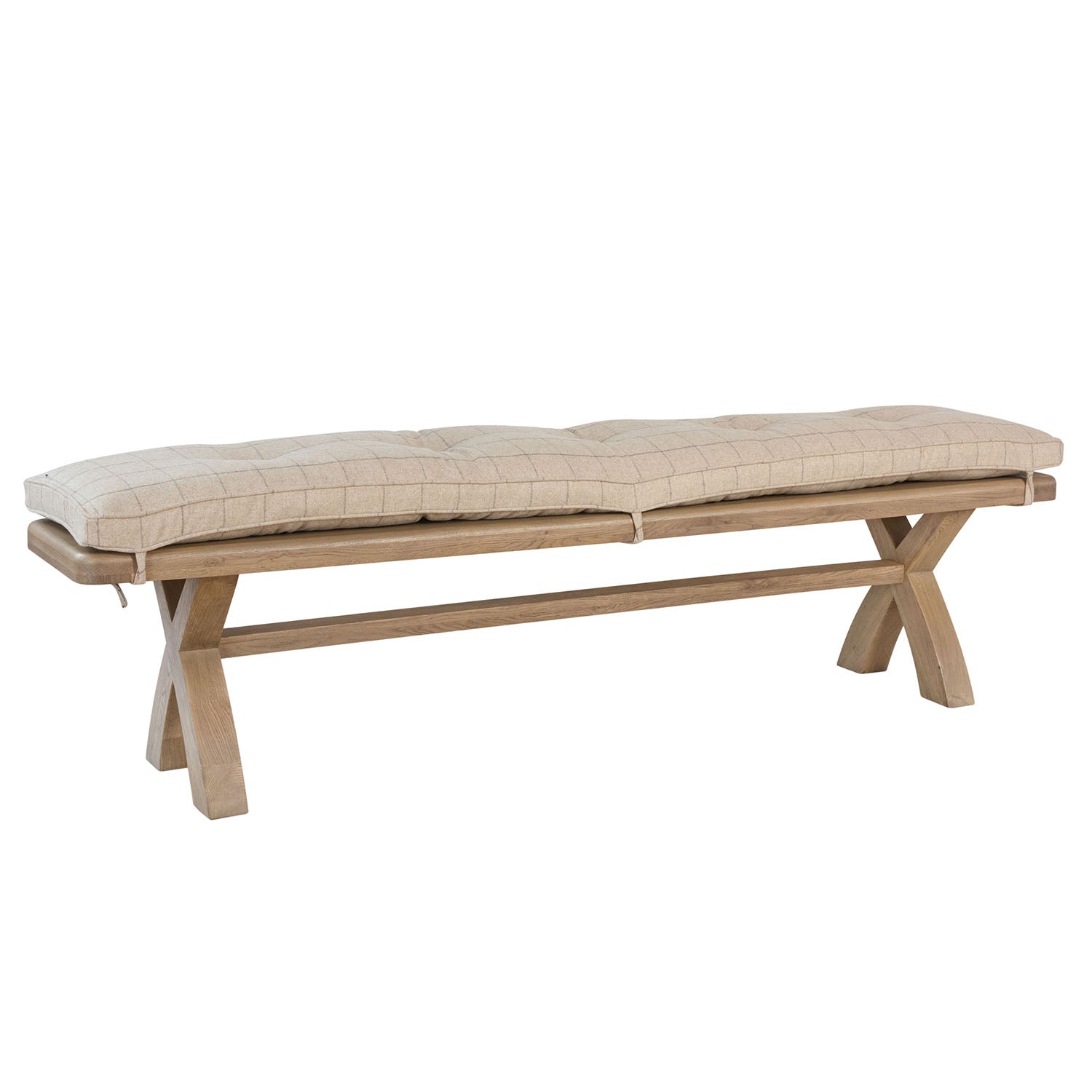 Oak Dining Bench With Cushion