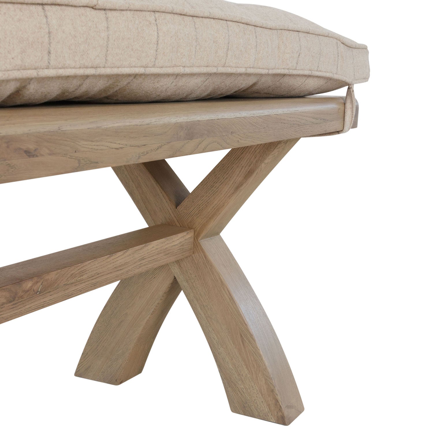 Norfolk Oak Dining Bench Cushion - Natural Check | The Oak Outlet Co.