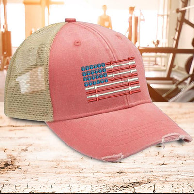 Barbell Flag Trucker Hat